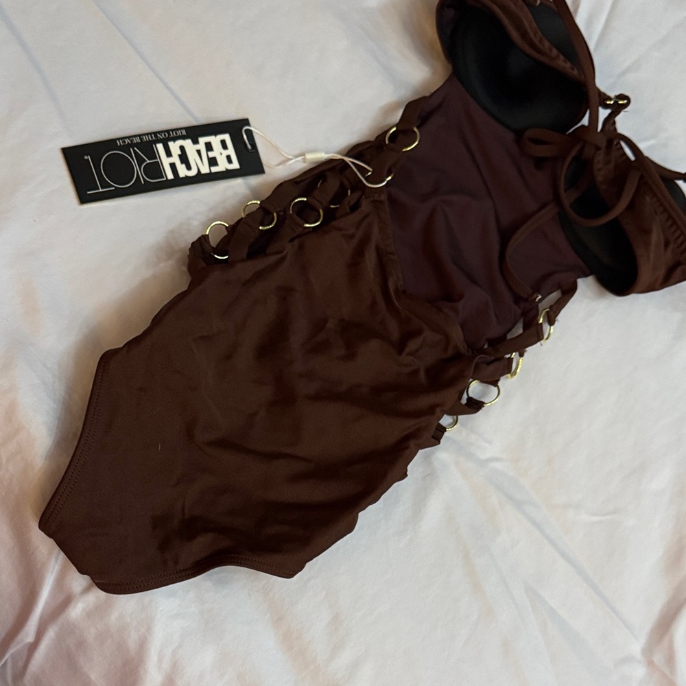 Beach Riot Brown One-Piece Swimsuit with Side Ring Cutouts - Picture 5 of 6